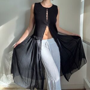 NEW Free People Twice As Nice Maxi Top tunic skirt dress black NWOT